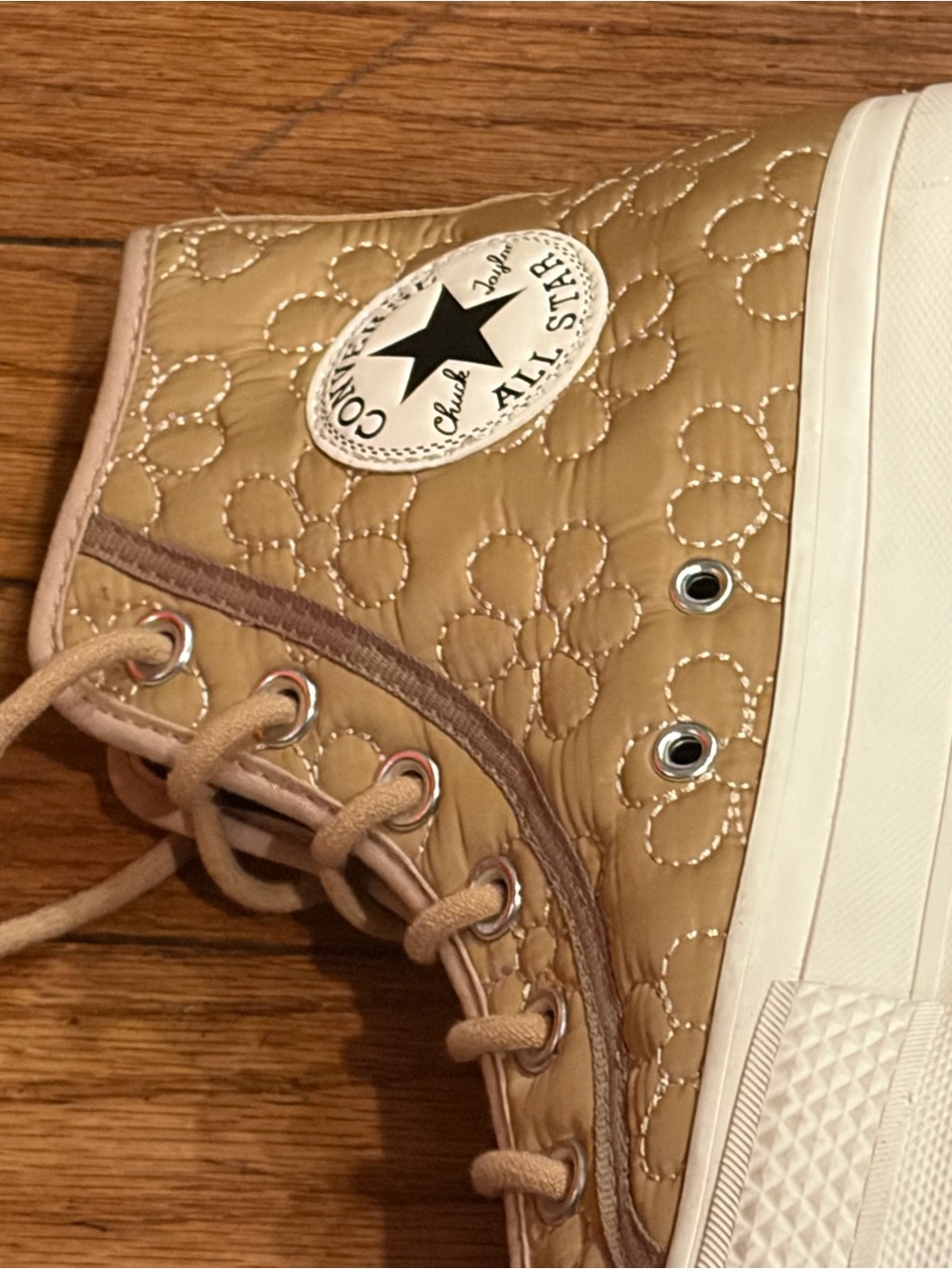 Converse Chuck Taylor All Star Lift Hi Quilted Epic Dune Womens Sz 8 - Picture 6 of 13